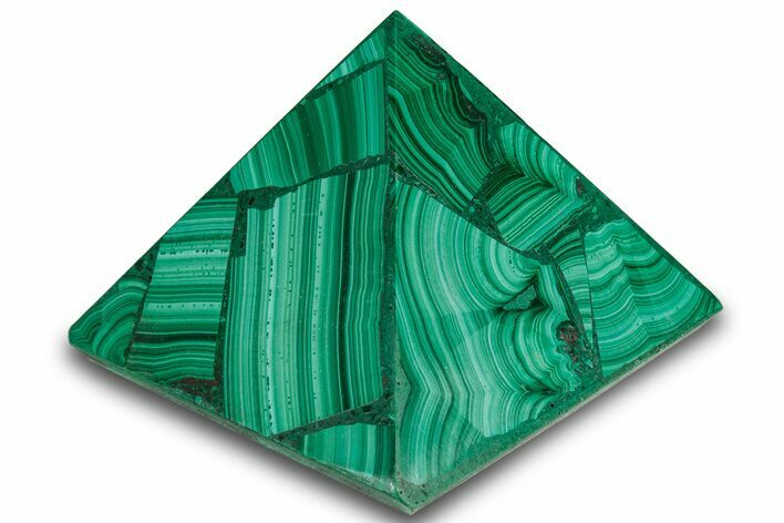 Polished Malachite Pyramid - DR Congo #321164